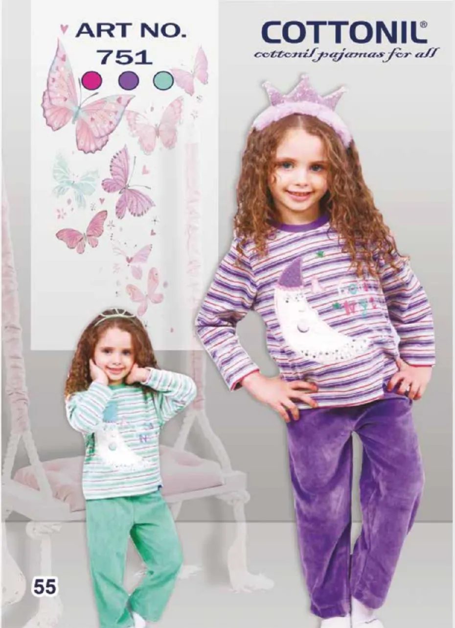 صورة بيجاما شتوي بناتي موديل 751 